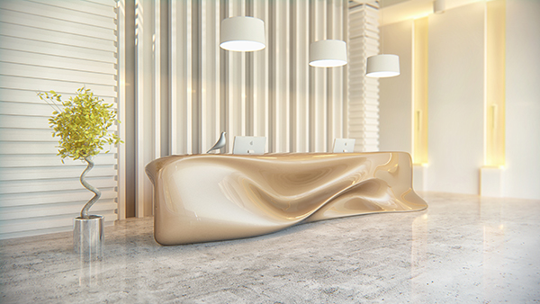 推崇自然主義的流線型桌子